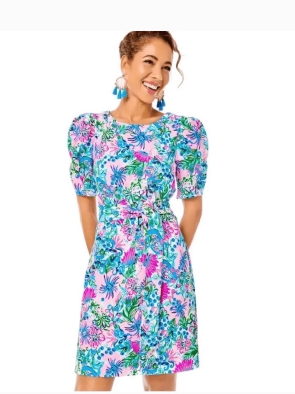 New Lilly Pulitzer Harriett Elbow Sleeve Dress